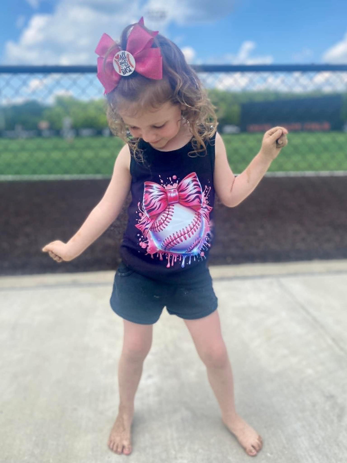 Baseball Zebra Bow